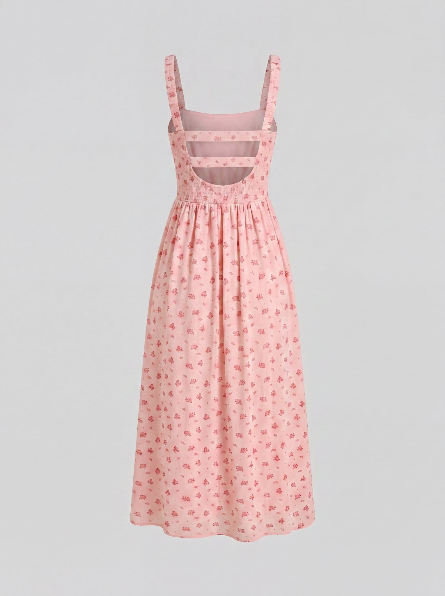  Đầm lửng - Floral Open Back Midi Dress - LIBÉ 7264 