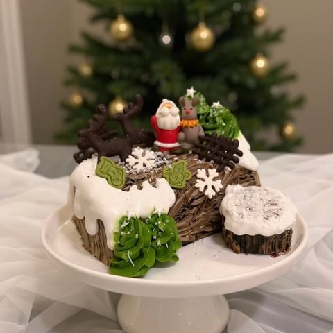 Khúc củi phủ socola nâu