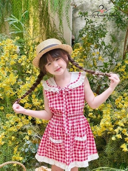  Set Sailor Lulla - set váy caro đỏ 