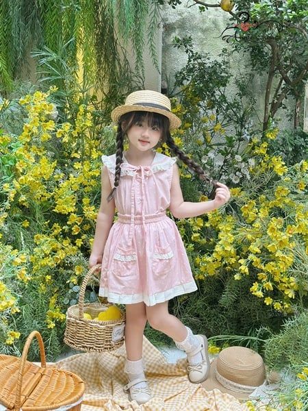  Set Sailor Lulla - set váy chấm bi hồng 