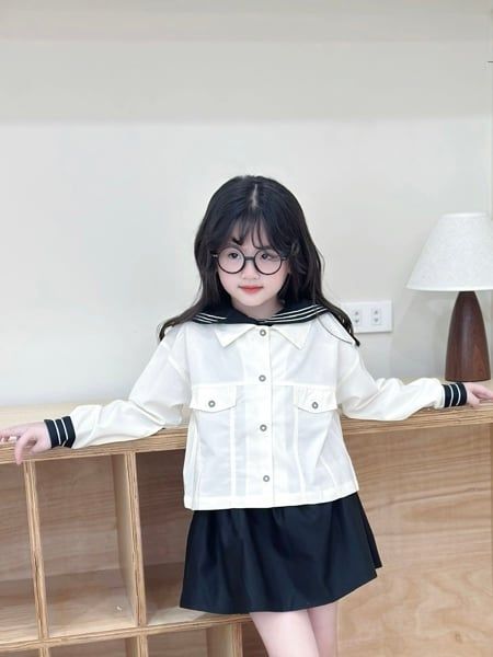  Sailor Marin Jacket - Áo Khoác Cổ Thủy Thủ Tháo Rời Cho Bé Gái 