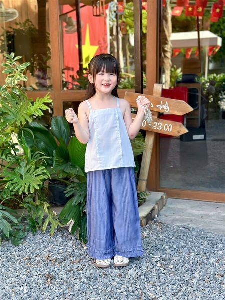  Ivy Set | Áo 2 dây nơ sau + Quần dài xếp pli trendy 