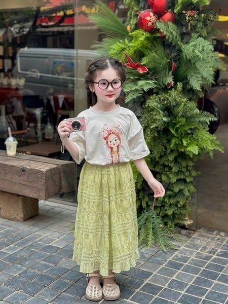 Muse Skirt - Chân váy dài bồng bềnh - Màu Xanh Cốm 