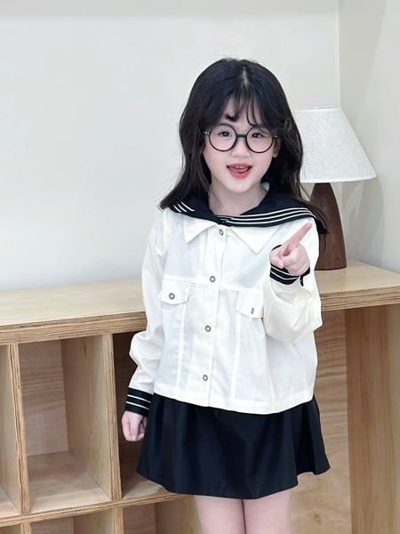  Sailor Marin Jacket - Áo Khoác Cổ Thủy Thủ Tháo Rời Cho Bé Gái 