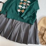  Classic Skirt - xám - Chân váy xếp pli 