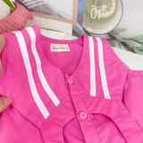  Mira Set – Set Áo Váy Viền Trắng Phối Màu Hồng 