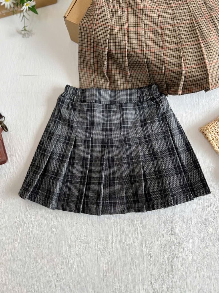  Classic Skirt - xám - Chân váy xếp pli 