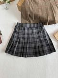  Classic Skirt - xám - Chân váy xếp pli 