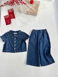  Elegant Set - Set Denim Tiểu Thư Thanh Lịch 