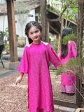  Áo Dài Gấm Khuê Liên Cổ Yếm - Màu Hồng 