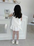  Momo Set – Bộ Gile Khóa Kéo & Chân Váy Năng Động - Trắng Kem 