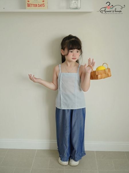  Ivy Set | Áo 2 dây nơ sau + Quần dài xếp pli trendy 