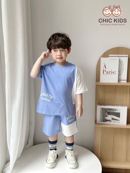  Urban Set – Bộ đồ bé trai phong cách street Hàn Quốc - Xanh 
