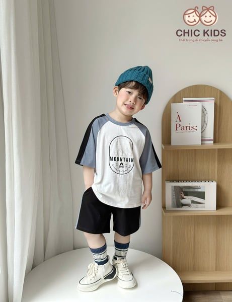  Mountain Set – Bộ đồ bé trai năng động phong cách thể thao - Tay Xám 