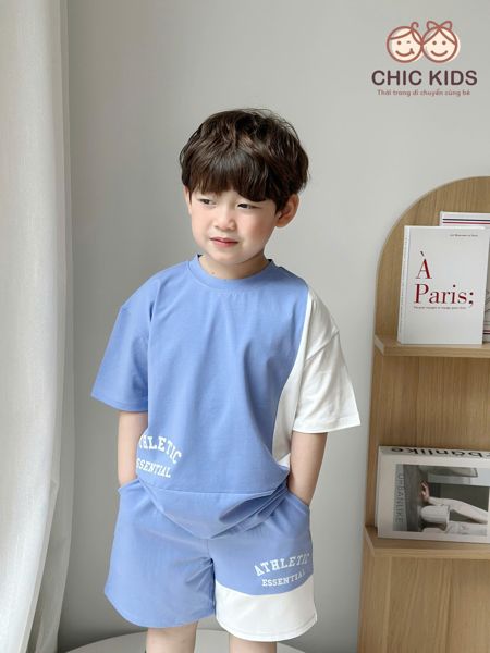  Urban Set – Bộ đồ bé trai phong cách street Hàn Quốc - Xanh 