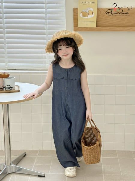  Nori Jumpsuit – Jumpsuit Dài Sát Nách Túi Hộp - Xanh Denim 
