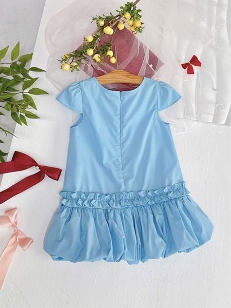  Bibi Dress · Váy dáng bí phồng mềm - Xanh 
