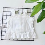  Áo trắng nơ viền bèo 