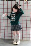  Club Top - Xanh lá - Áo thun polo dài tay phối cổ trắng in cún 