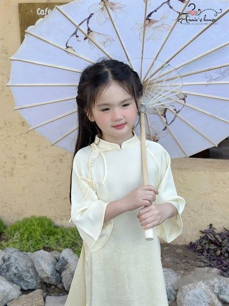  Áo Dài Ngọc Yên Đính Hạt - Màu Vàng 