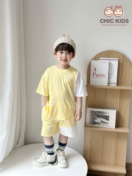  Urban Set – Bộ đồ bé trai phong cách street Hàn Quốc - Vàng 
