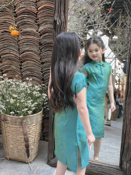  Lam Yên Dress - Đầm Sườn Xám Lam Yên Xanh 