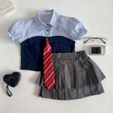  Soul Set - Set váy rời áo cavat kèm chân váy xếp li 