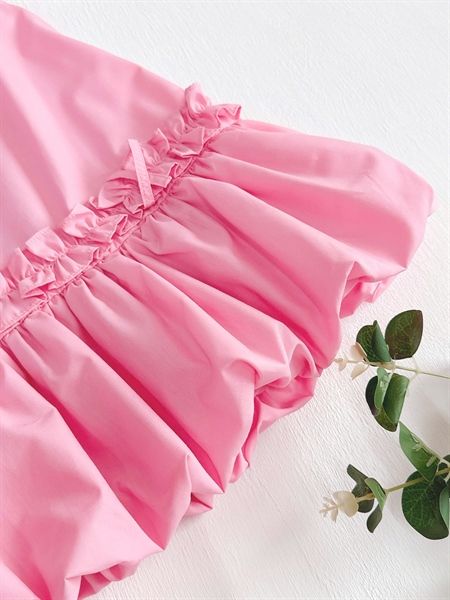  Bibi Dress · Váy dáng bí phồng mềm - Hồng 