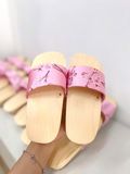  Guốc mộc bé gái quai gấm - Hồng 