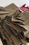  College Skirt - kẻ sọc nâu - Chân váy xếp pli 