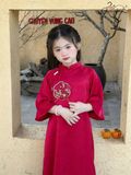  Áo Dài Ngọc Yên Đính Hạt - Màu Đỏ 