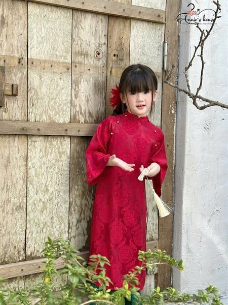  Áo Dài Lam Uyên – Áo dài gấm lụa phối màu nghệ thuật 