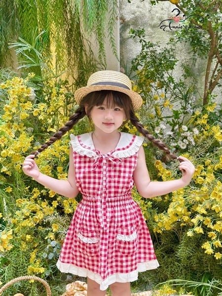  Set Sailor Lulla - set váy caro đỏ 