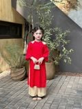  Áo Dài Gấm Khuê Liên Cổ Yếm - Màu đỏ 