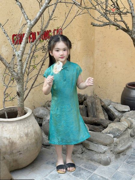  Lam Yên Dress - Đầm Sườn Xám Lam Yên Xanh 