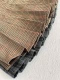  College Skirt - kẻ sọc nâu - Chân váy xếp pli 