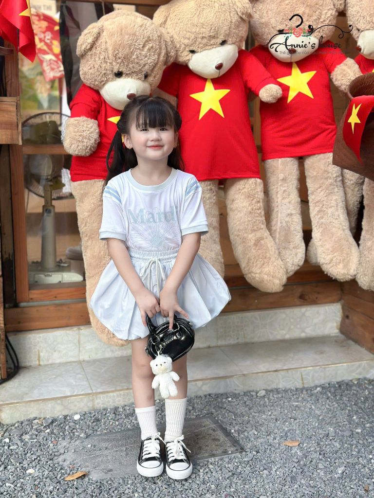  Set Pumpkin Spice chân váy bí ngô - Xanh Biển 