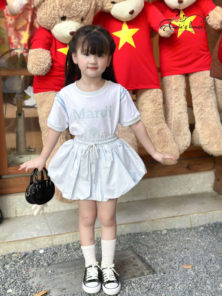  Set Pumpkin Spice chân váy bí ngô - Xanh Biển 