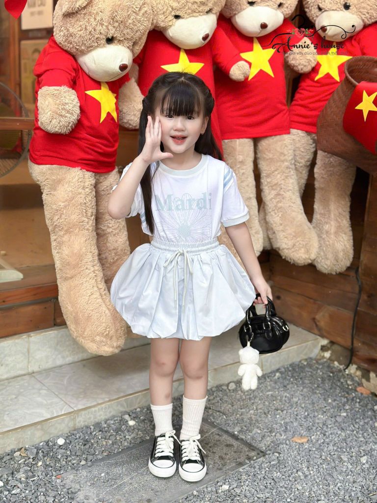  Set Pumpkin Spice chân váy bí ngô - Xanh Biển 