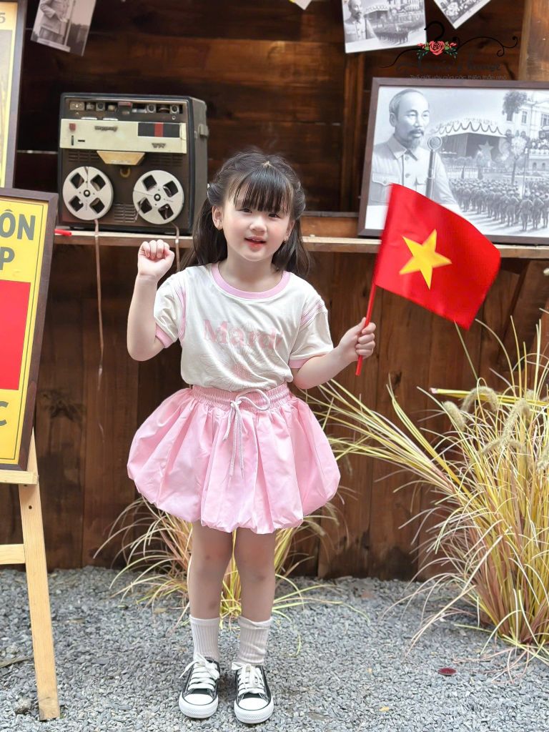  Set Pumpkin Spice chân váy bí ngô - Hồng Phấn 