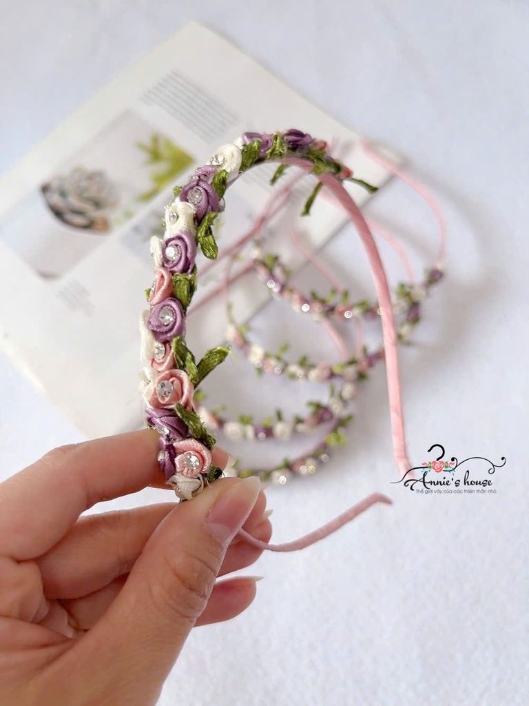  Cài tóc hoa nhí đính đá – Phụ kiện xinh cho bé gái đi tiệc, đi chơi - Hoa Tím 