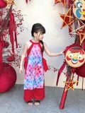  Áo Dài An Nhiên Nơ Điệu Đà - Quần Đỏ 