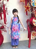  Áo Dài An Nhiên Nơ Điệu Đà - Quần Xanh 