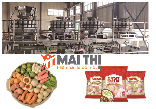 Hệ thống cân và đóng gói viên thịt tự động