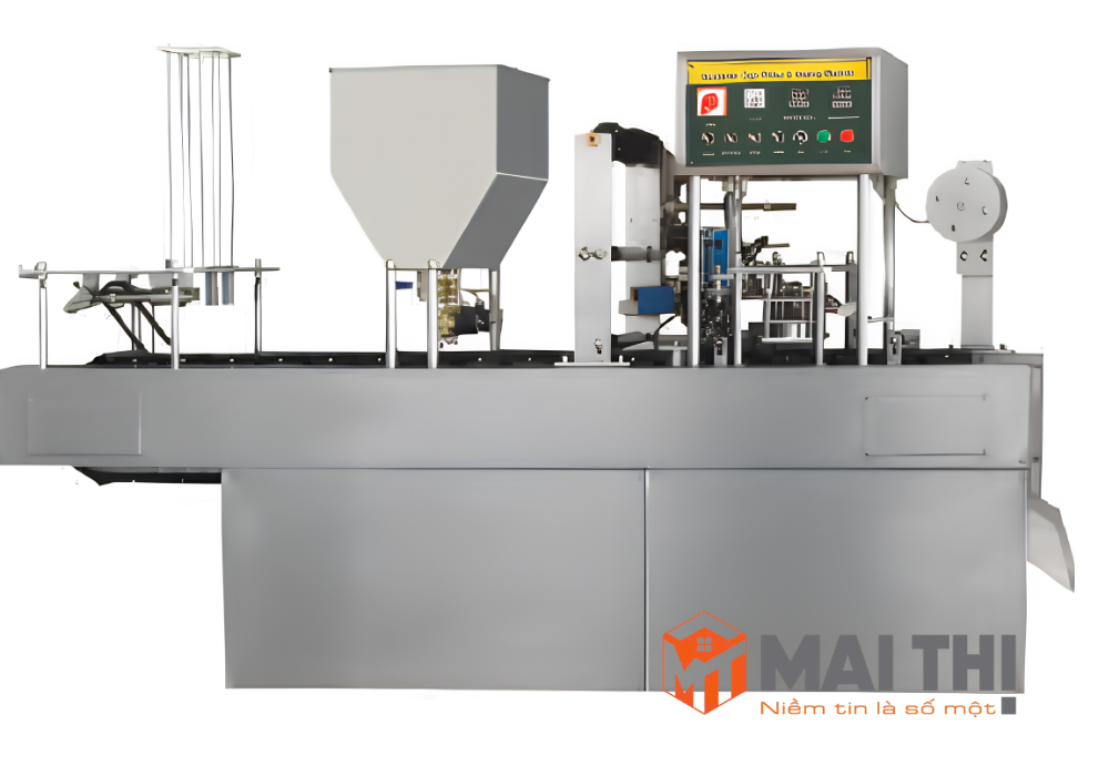 Máy chiết rót và dán màng cốc tự động