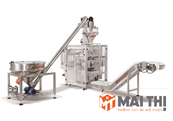 Máy cân và đóng gói bột tự động.