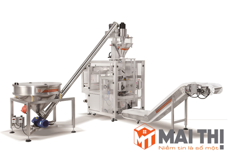 Máy cân và đóng gói bột tự động.