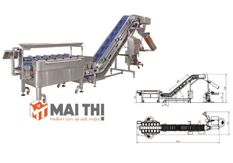 Hệ thống cân định lượng và đóng gói túi lưới rau củ quả bán tự động