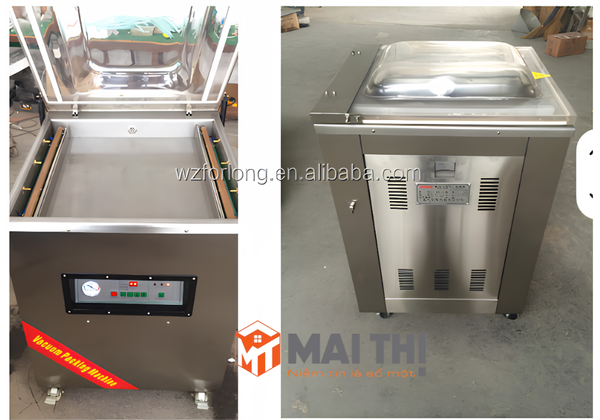 Máy đóng gói hút chân không công nghiệp dạng đứng.