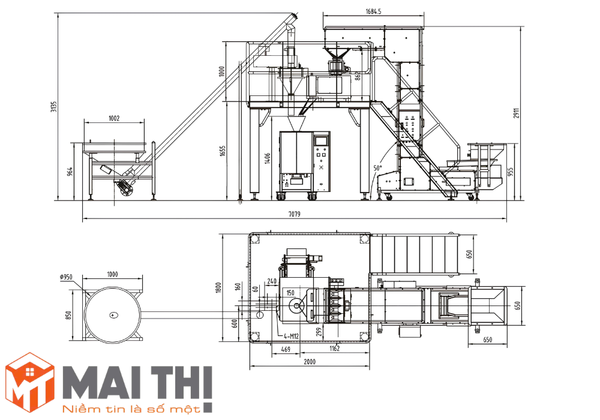 Hệ thống đóng gói hỗn hợp hạt và bột tự động